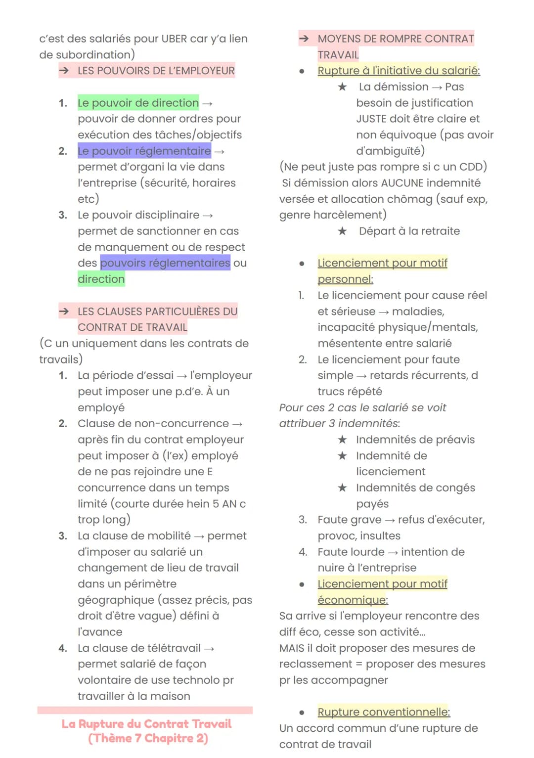 # Droit

QUALIFIER + RÉSUMER LES FAITS

- Qualifier les parties
- Donner les liens (contrat)
- Problème?
- Conséquence?

ARGUMENTATION JURID