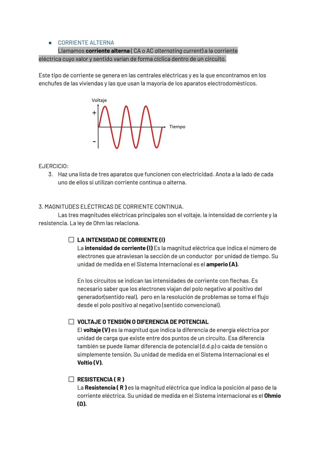 1. ELECTRICIDAD Y ELECTRÓNICA
*   Electricidad.

La materia está formada por átomos constituidos por partículas
cargadas negativamente (elec