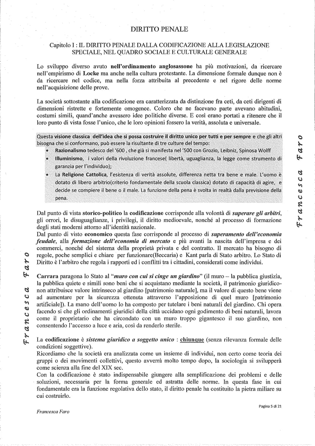 # DIRITTO PENALE

Capitolo I: IL DIRITTO PENALE DALLA CODIFICAZIONE ALLA LEGISLAZIONE
SPECIALE, NEL QUADRO SOCIALE E CULTURALE GENERALE

Pre