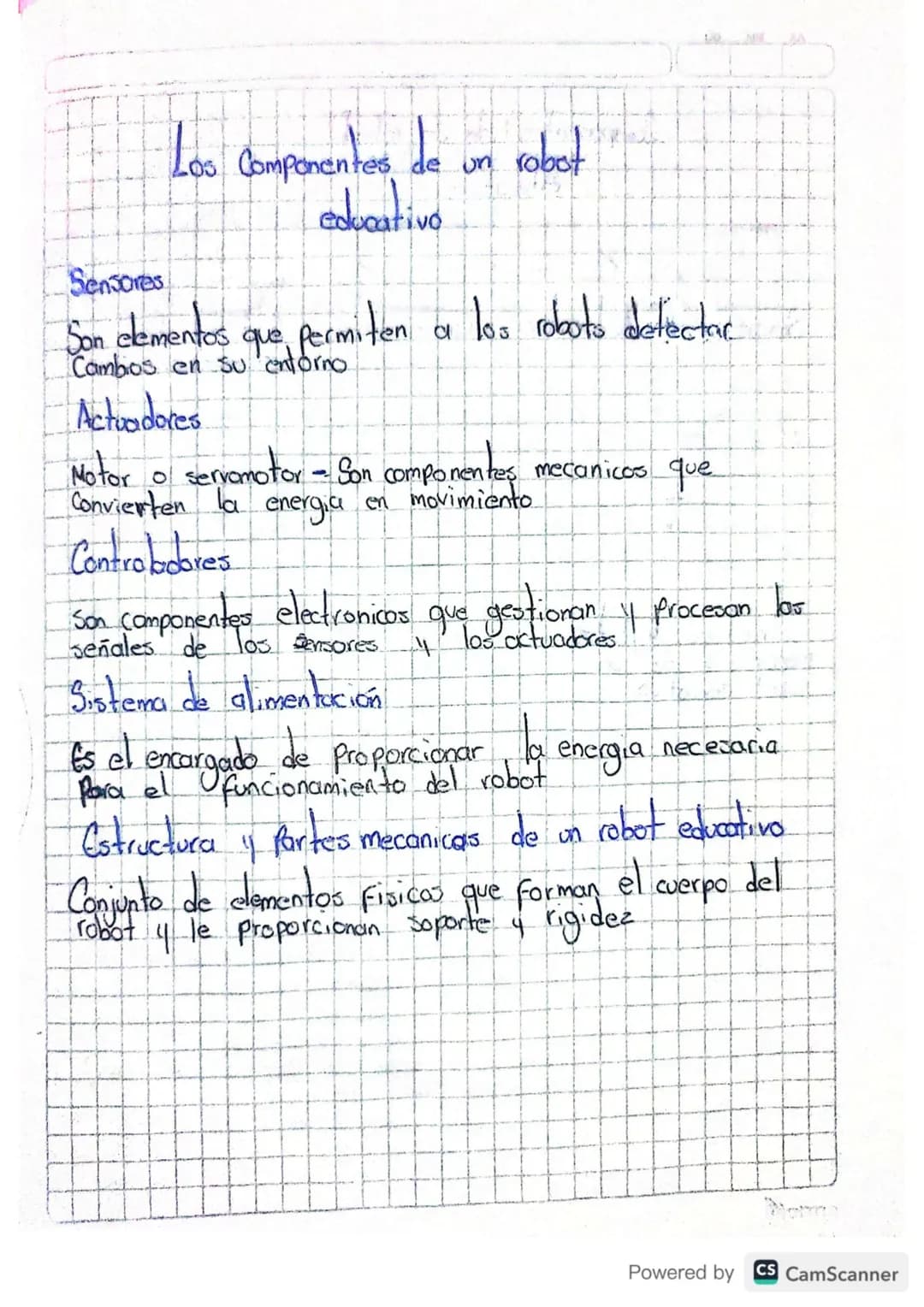 Los Componentes, de un robot
educativo

Sensores
Son elementos que permiten a los robots detectar.
Cambios en su entorno

Actuadores
Notor o