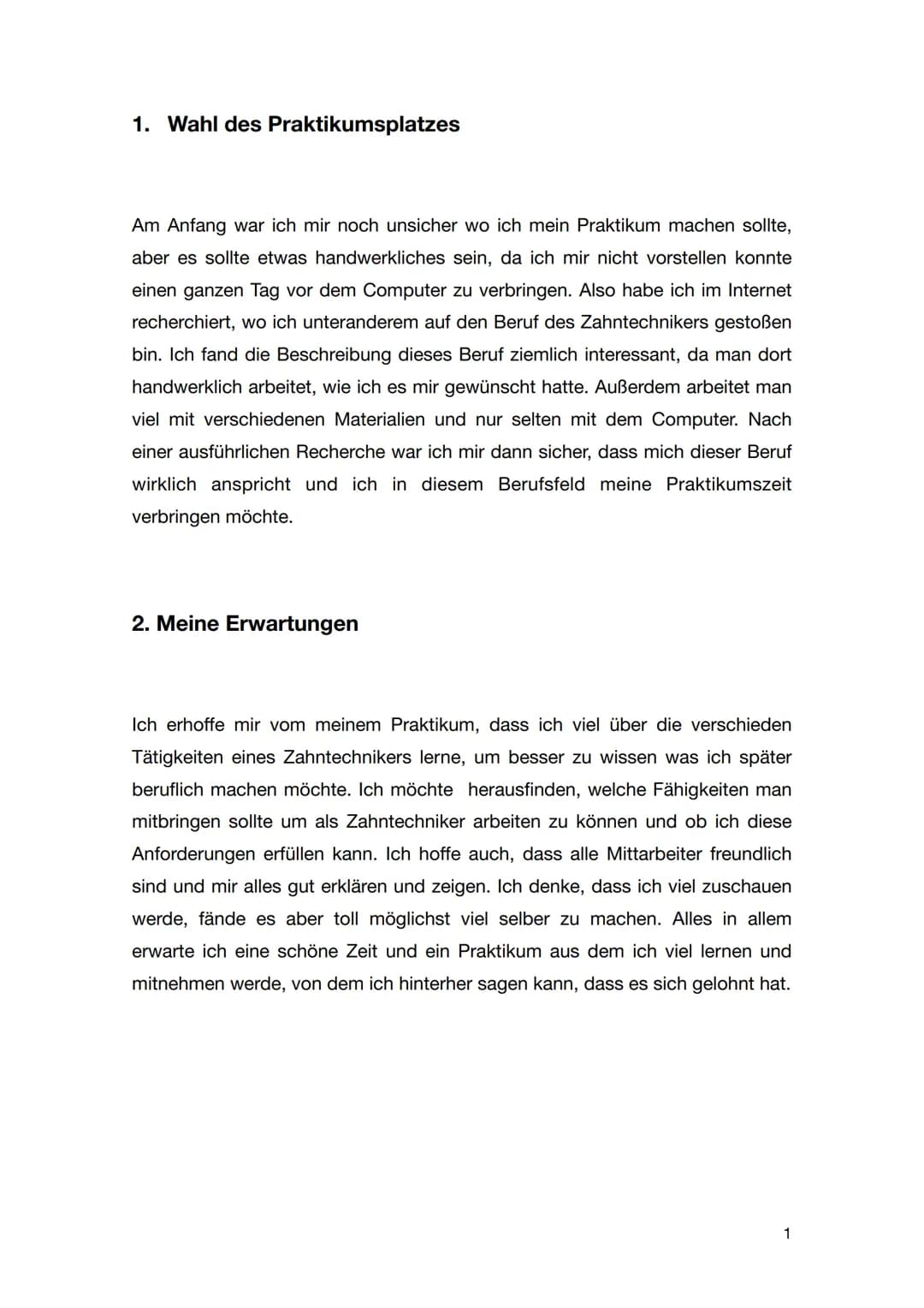 # Praktikumsbericht

, 9c

24. Januar 2022 bis 10. Februar 2022

Hartmann Dental GmbH # Inhaltsverzeichnis

1. Wahl des Praktikumsplatzes
1
