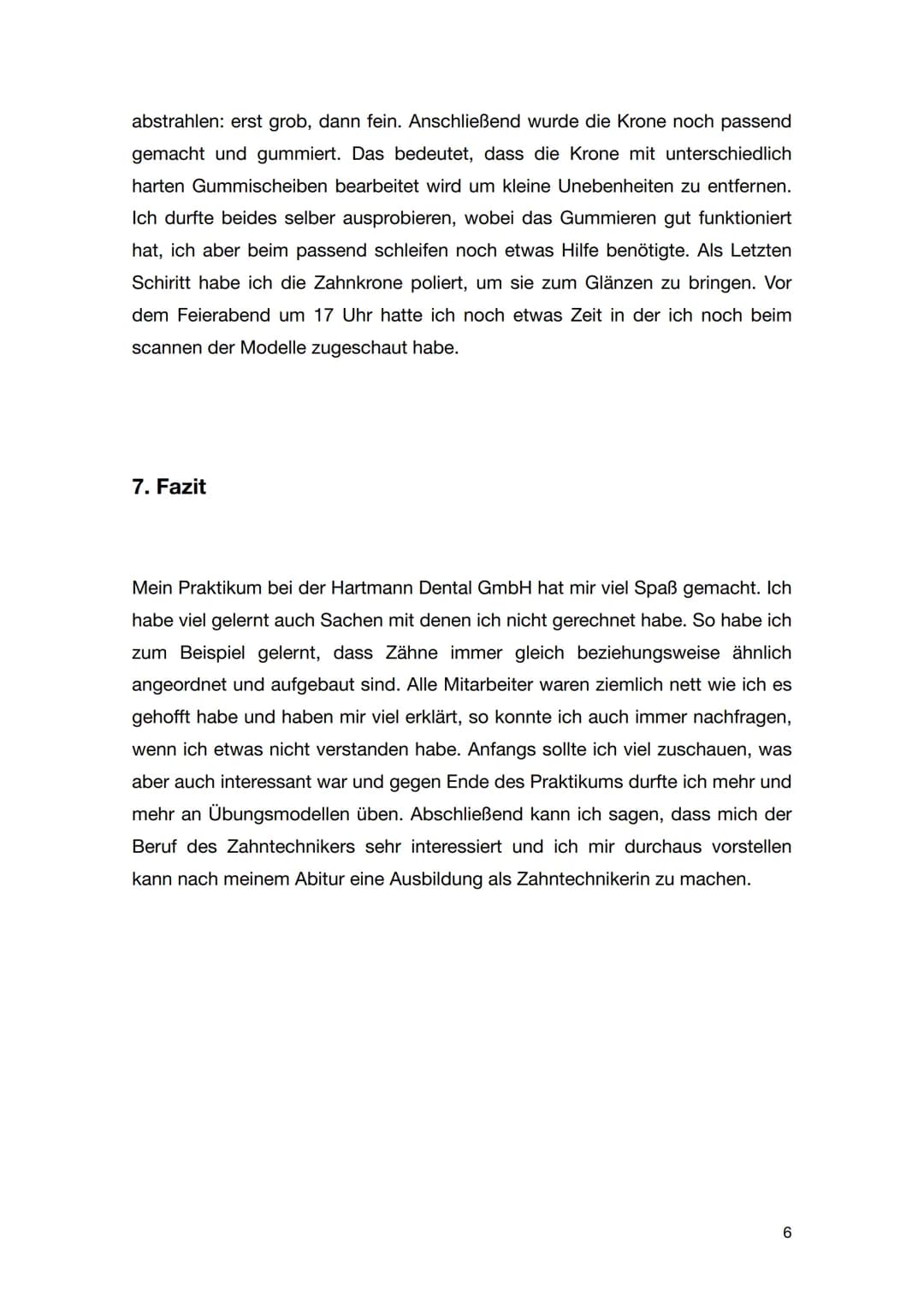 # Praktikumsbericht

, 9c

24. Januar 2022 bis 10. Februar 2022

Hartmann Dental GmbH # Inhaltsverzeichnis

1. Wahl des Praktikumsplatzes
1
