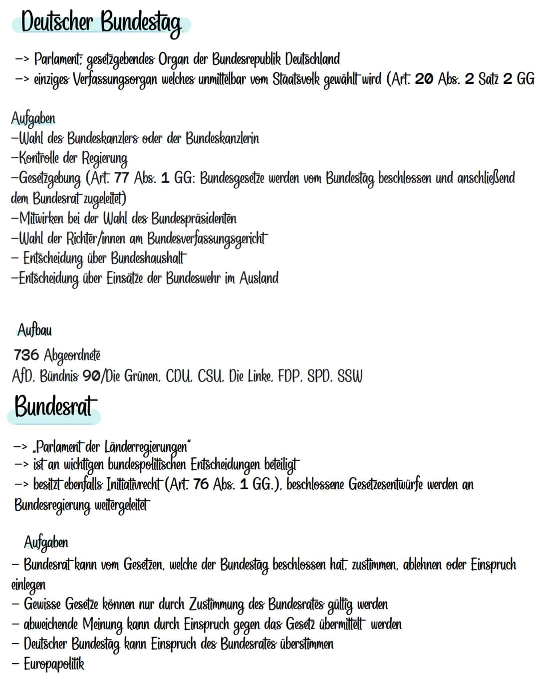 Powi

-Gewaltenteilung
-Bundestag
-Bundesrat
-Bundeskanzler
-Grundgesetzänderung 3+20
-Bundesverfassungsgericht
-Spannungsfeld Legislative≠J