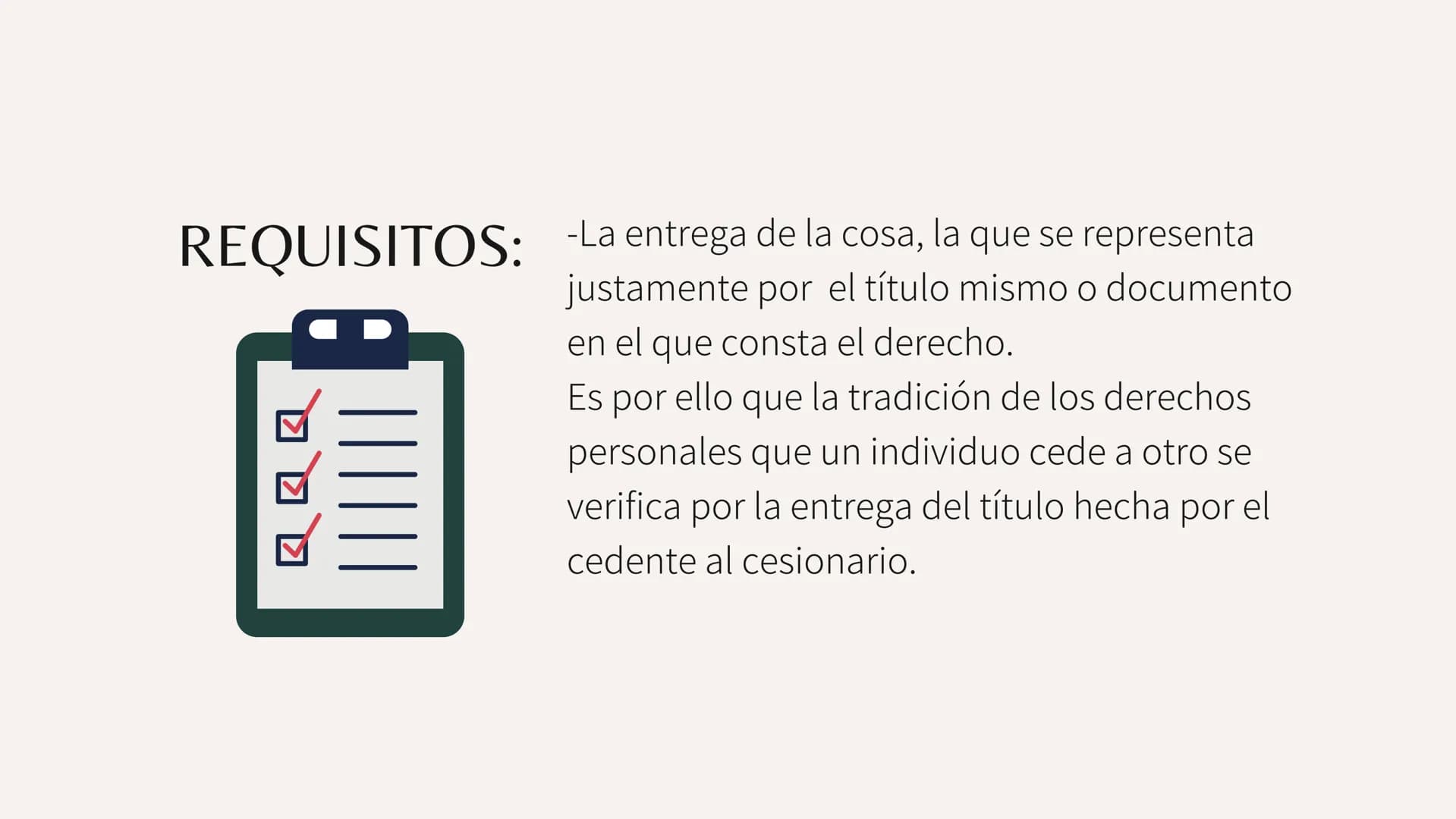 # LA TRADICION EN
# LOS DERECHOS
# REALES Y
# PERSONALES. LA
TRADICION.

La tradición es un modo de adquirir el dominio
de las cosas, y cons
