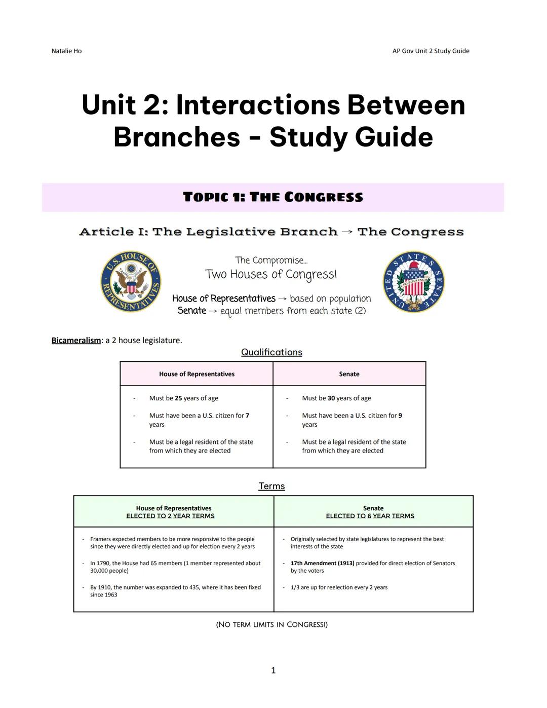 # Natalie Ho

# Key Constitutional Differences

House of Representatives

- 435 voting members

- 2 year terms

- Initiates all revenue bill