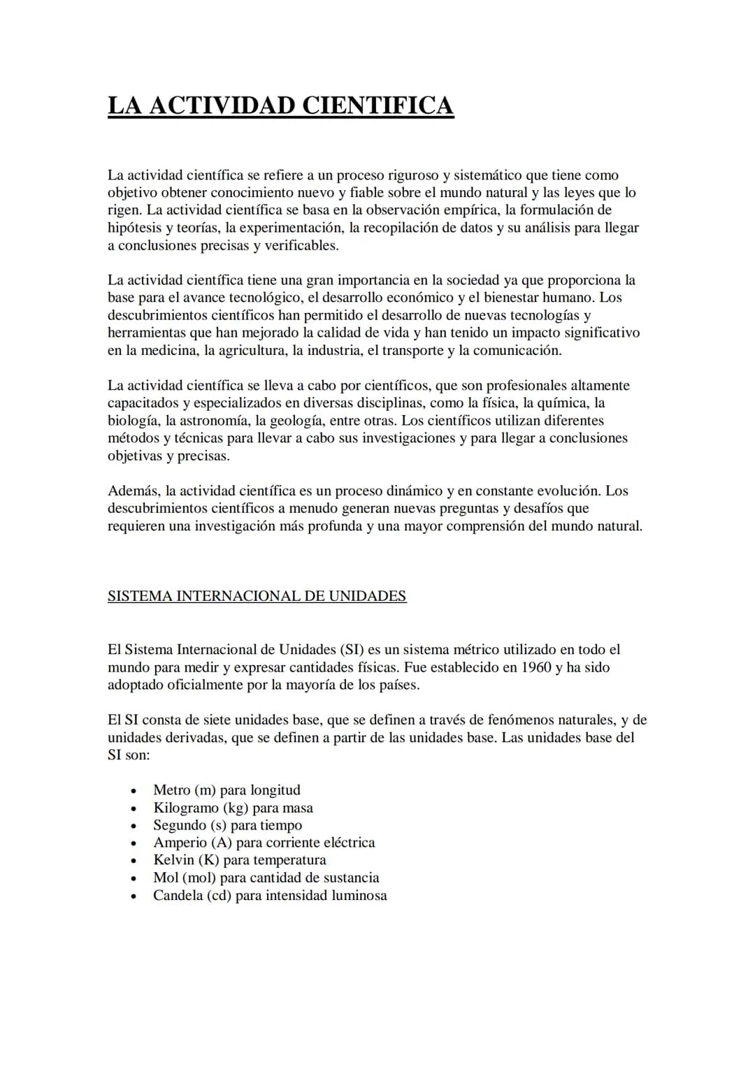 # LA ACTIVIDAD CIENTIFICA

La actividad científica se refiere a un proceso riguroso y sistemático que tiene como
objetivo obtener conocimien