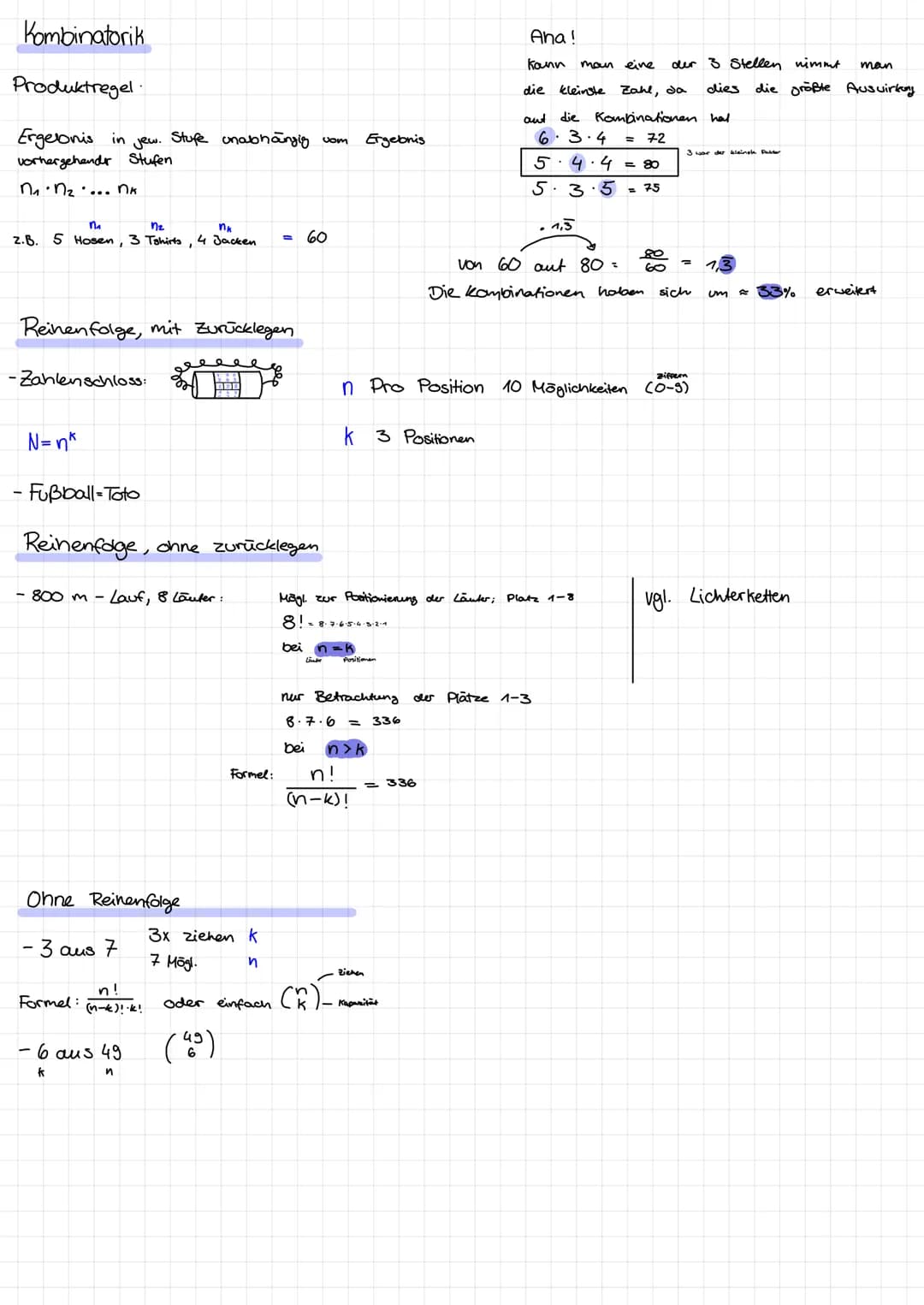 # Q3-Klausur 1

Begriffe I Definitionen

Ergebnisraum $\Omega = {\underset{ele.}{A}}$ = alle möglichen Ausgänge des Experiments

Ergebnis = 