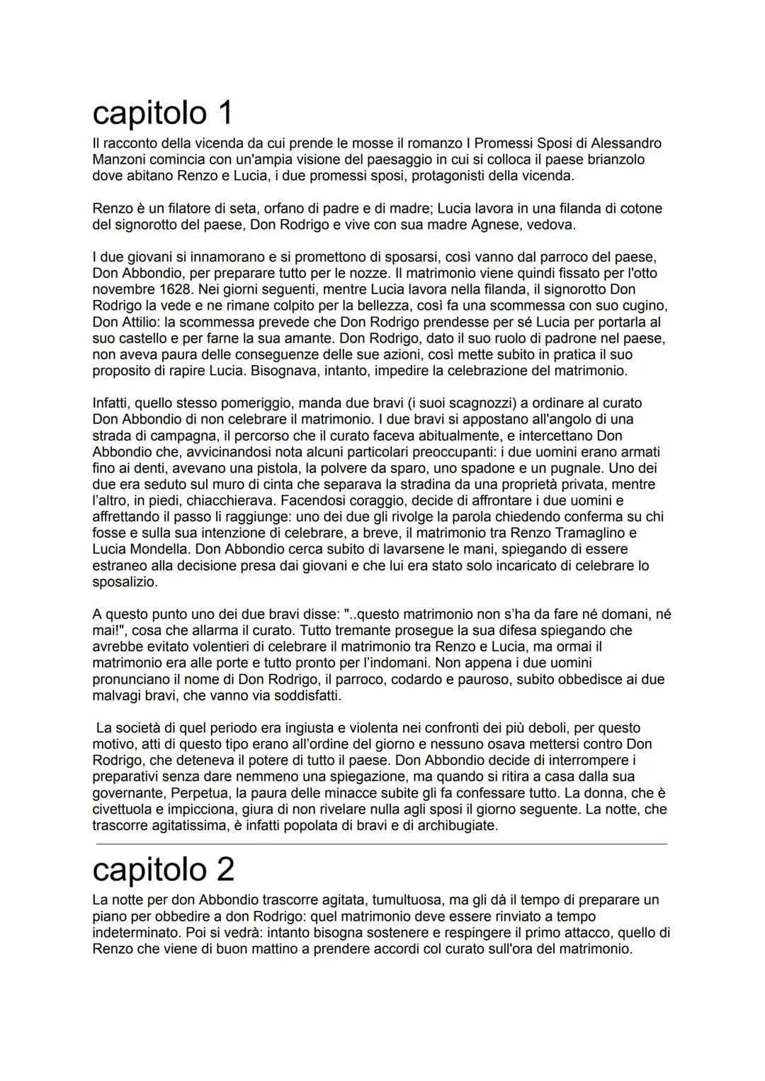 capitolo 1

II racconto della vicenda da cui prende le mosse il romanzo | Promessi Sposi di Alessandro
Manzoni comincia con un'ampia visione