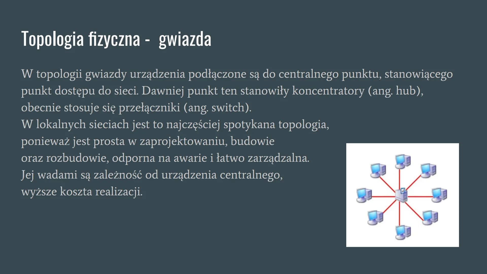 # Topologia sieci komputerowej

... # Co to jest topologia sieci komputerowej?

Topologia sieci jest schematycznym opisem układu fizycznych 
