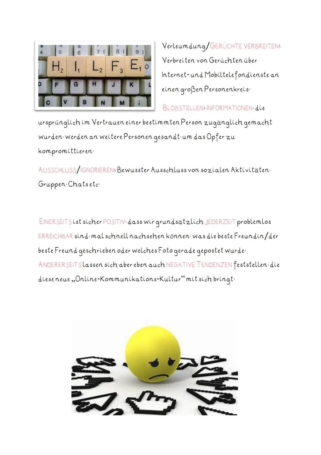 # CYBERMOBBING

![alt_text](image)
Du bist
hässlich
und der letzte
Dreck!!!!

Unter Cyber-Mobbing (=Cyber-
Bullying) versteht man das

ABSIC