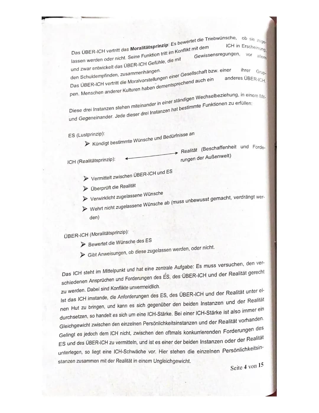 # Abitur

Die psychoanalytische Theorie - Zusammenfassung

1. Grundannahmen der Psychoanalytischen Theorie
2. Instanzenmodell
3. Abwehrmecha