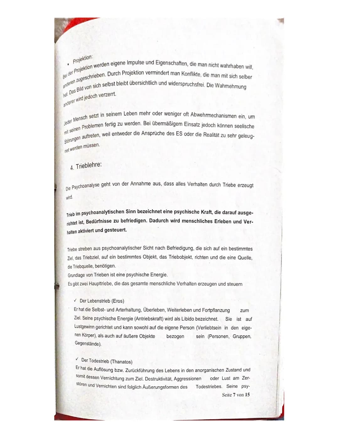 # Abitur

Die psychoanalytische Theorie - Zusammenfassung

1. Grundannahmen der Psychoanalytischen Theorie
2. Instanzenmodell
3. Abwehrmecha