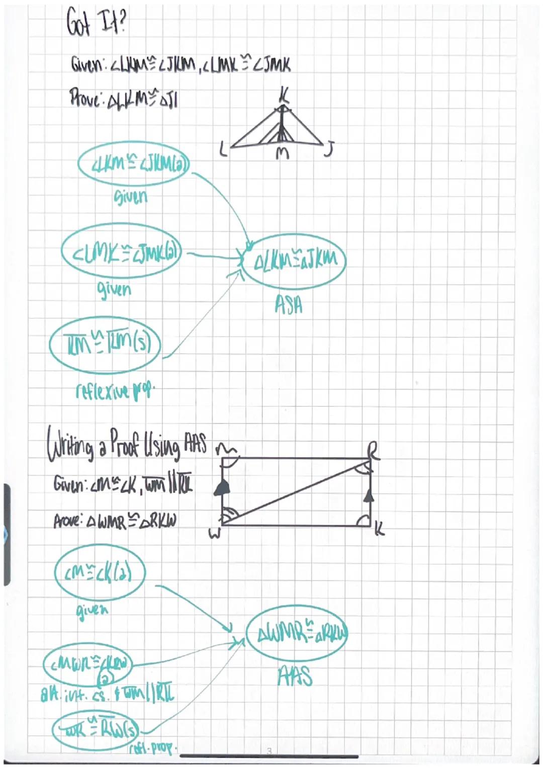 # 3.3 Triangle Congruence by ASA & AAS

Postulate 16- Angle-Side-Angle (ASA) Postulate

Postulate- If two angles and the included side of on