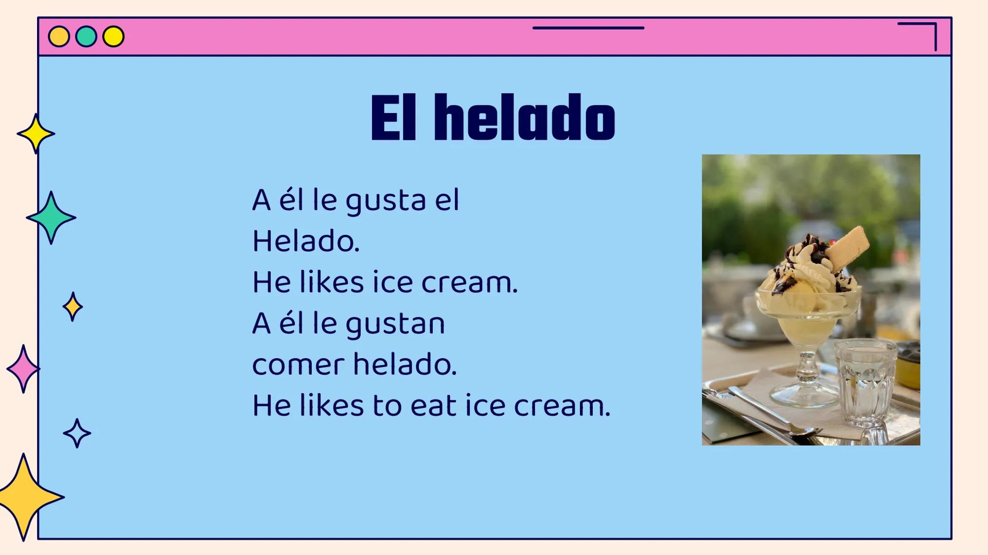 # Gustar

# Practice

Vamos a practicar Directions

Please complete the
sentences using the correct
pronouns and forms of gustar.
Translate 