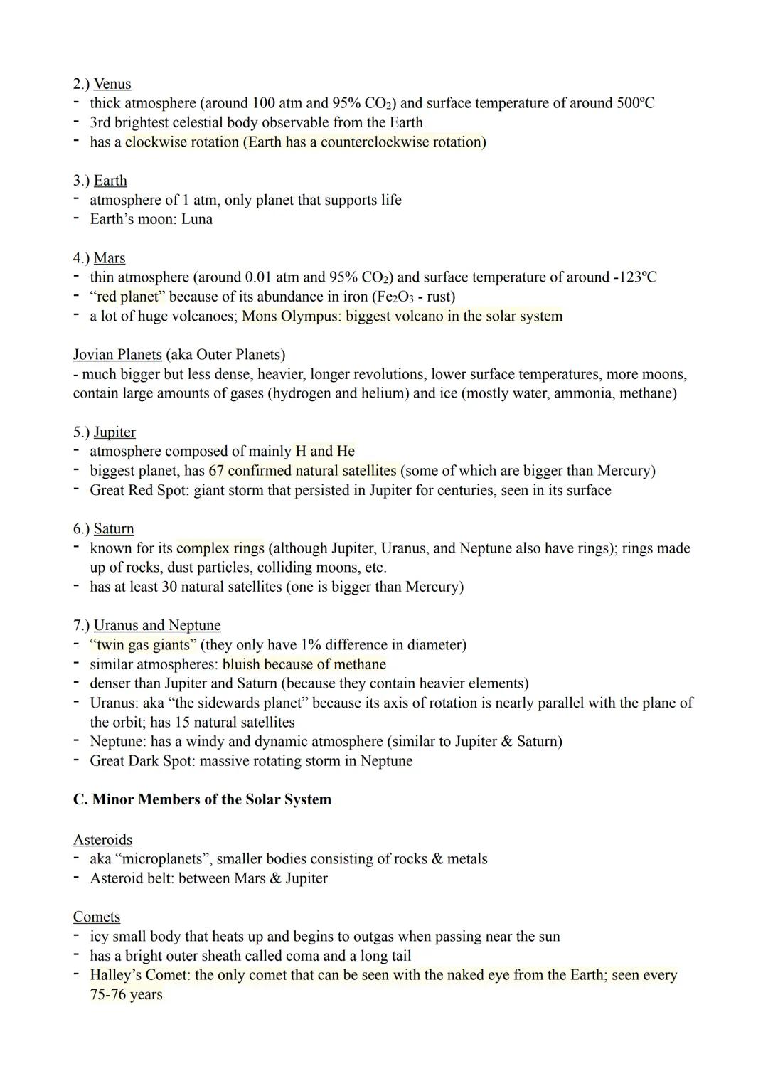 EARTH SCIENCE NOTES

I. The Universe
- totality of existence
- includes galaxies, stars, planets, comets, natural satellites, nebulae, etc.
