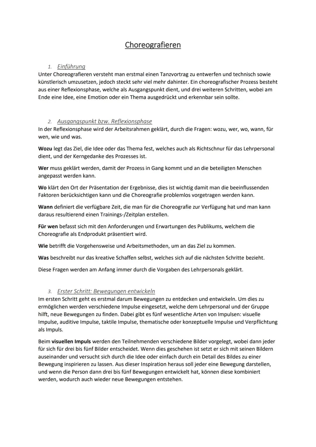 # Choreografieren

1. Einführung

Unter Choreografieren versteht man erstmal einen Tanzvortrag zu entwerfen und technisch sowie
künstlerisch