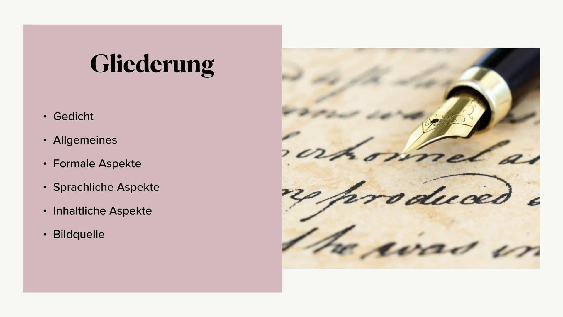 # Gedichtinterpretation

von dem Liebesgedicht “Nie mehr”

Von Anna Schepmann # Gliederung

*   Gedicht
*   Allgemeines
*   Formale Aspekte

