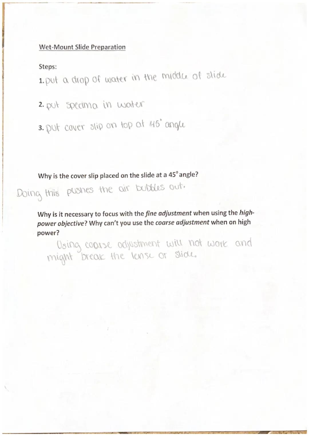 Maryahna S.

The Compound Microscope

Eyepiece
Body tube

Revolving nasa piece
High power objective
Stage
Stage clip

Coarse adjustment
Fine