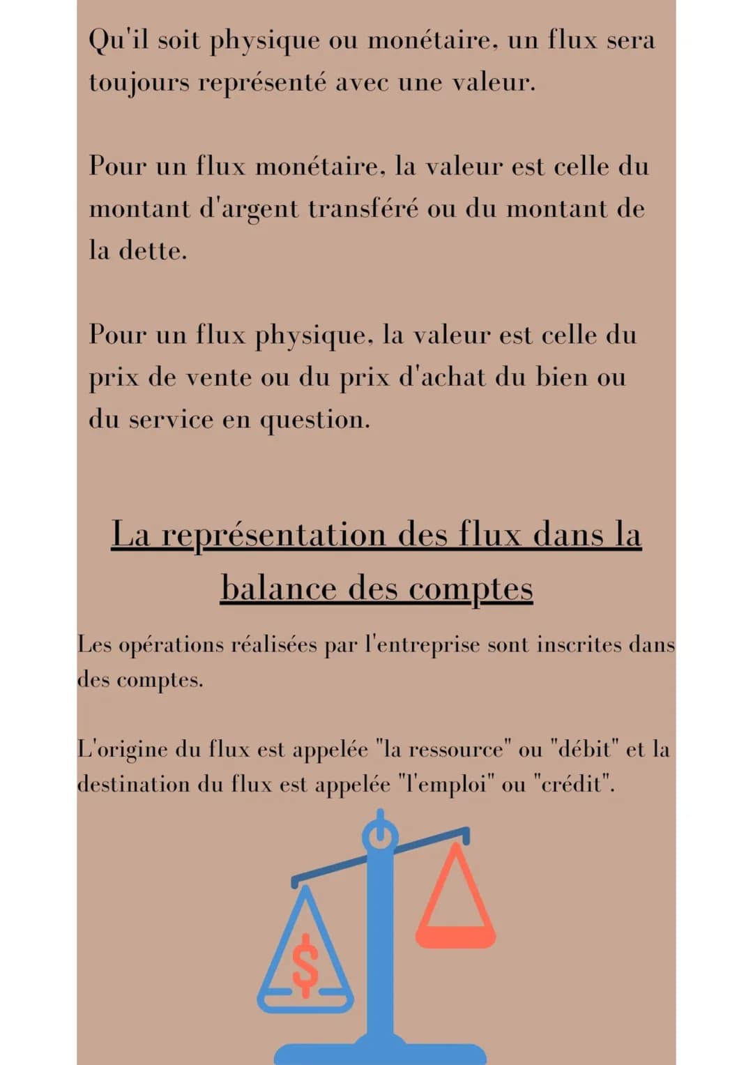 COMMENT LE SYSTÈME
D'INFORMATION COMPTABLE
RETRACE-T-IL L'ACTIVITÉ DE
L'ENTREPRISE AVEC SES PARTIES
PRENANTES? Le notion de flux

Un flux es