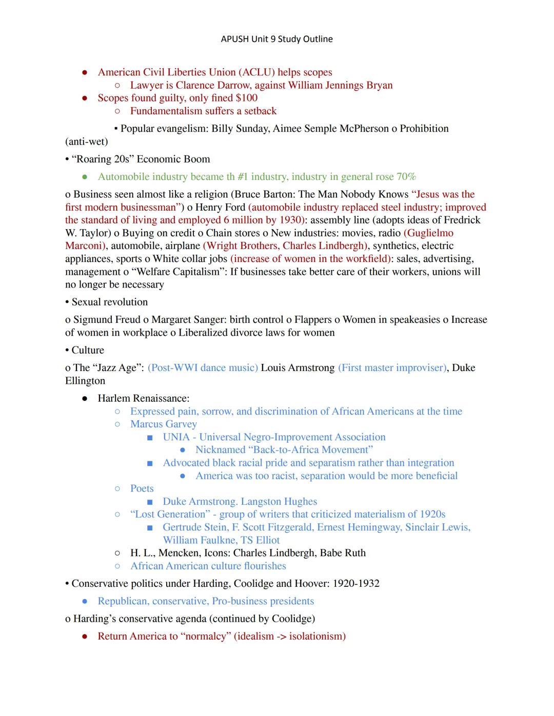 h
GROUP 1
APUSH Unit 9 Study Outline
Progressive Movement:
- change/fix problems of the gilded age
- improve the evils of the gilded age

S 