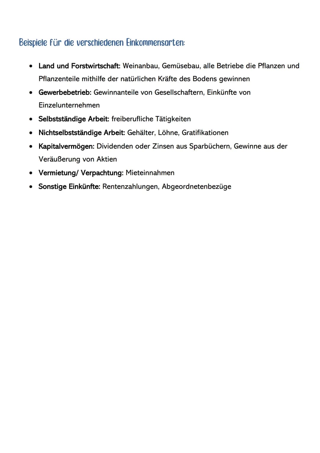 # Die Einkommenssteuer

Definiton: Die Einkommenssteuer muss von natürlichen Personen mit einem Wohnsitz
oder regelmäßigem Aufenthaltsort in