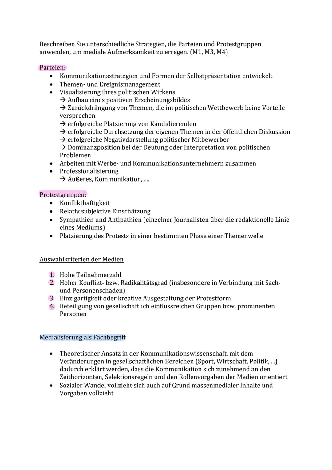 # Politik Klausur Nr. 2 Lernzettel

Funktionen von Partizipation:

Artikulation

*   Erhalten die Bürger die Möglichkeit, ihre Interessen öf