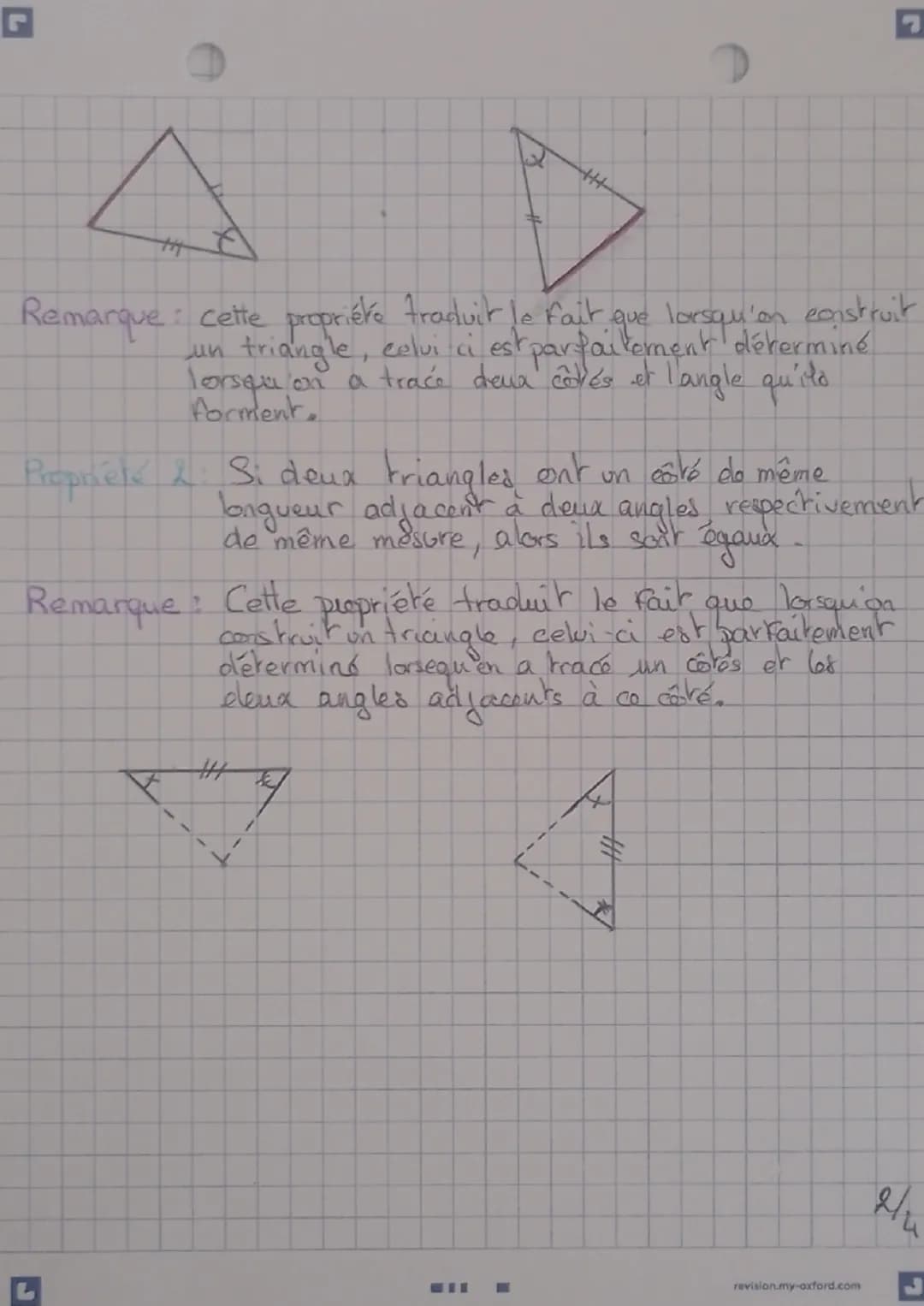 # Maths
- triangles égaux.

L'essentiel du cours.
Définitions
Trungle agawa: On dit que deux trangles sont égaux
:) si leurs 3 côtés cit
(is
