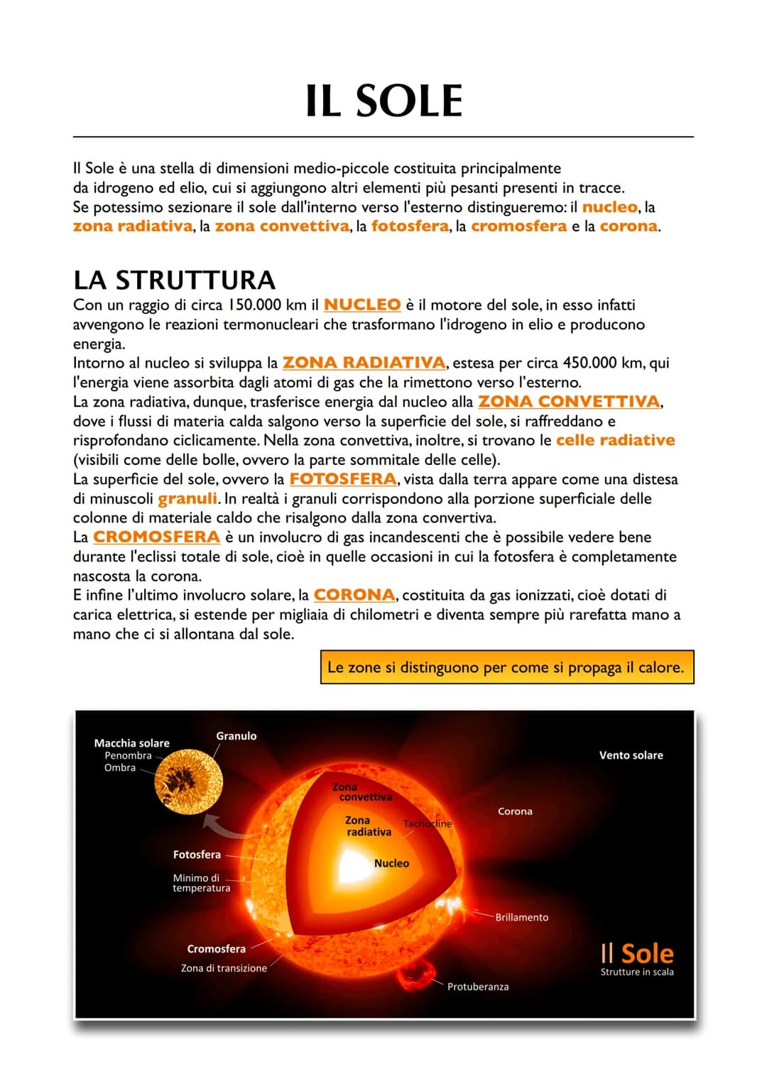 # IL SOLE

Il Sole è una stella di dimensioni medio-piccole costituita principalmente
da idrogeno ed elio, cui si aggiungono altri elementi 