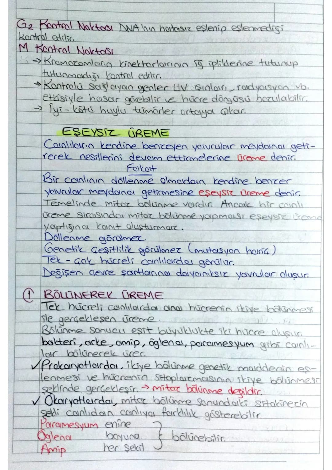 1. UNITE
HÜCRE BÖLÜNME LERI

✓ Tüm canlılar hücresel yapıya sahiptir.
✓ Hücreler kendilerinden önceki hücrelerin bölünmesiyle oluşur
Canlıla