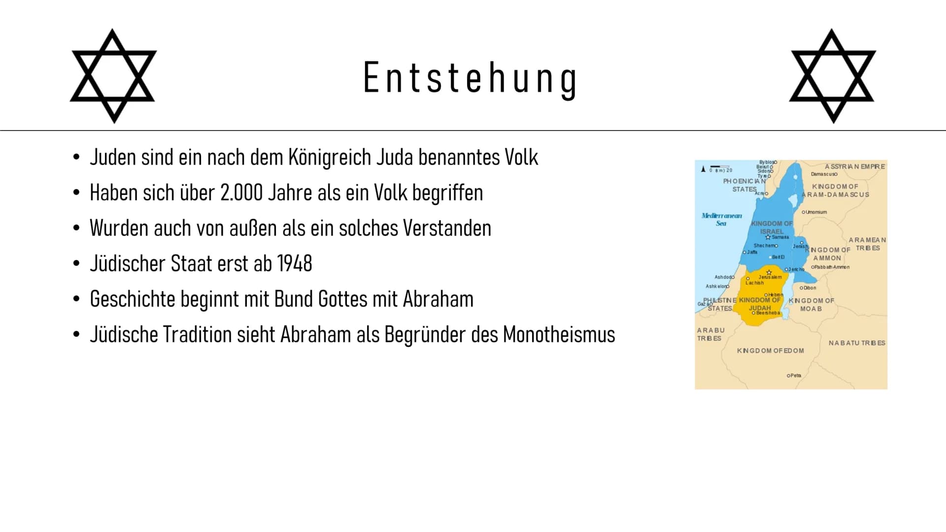 Inhalt

• Steckbrief
• Entstehung
• Geschichte
• Alltag
• Feiertage
• Erkennungszeichen
• Synagoge und Tora
• Vergleich zwischen Israel und 