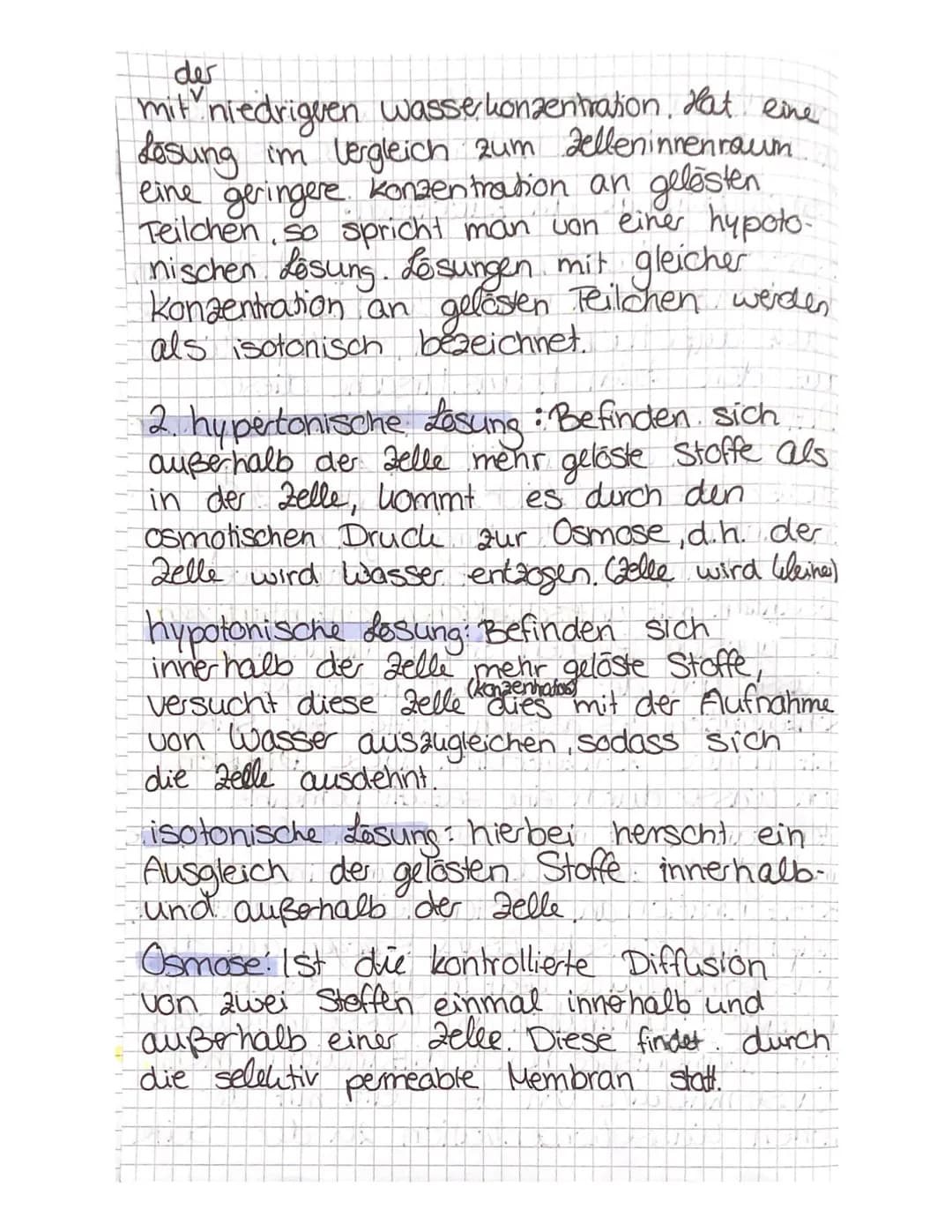 Biobgie individuelle Studienzeit
Diffusion: Eine Diffusion ist eine Konzen-
trationsausgleichung von mindestens zwei!
Stoffen. Sie ist eine 