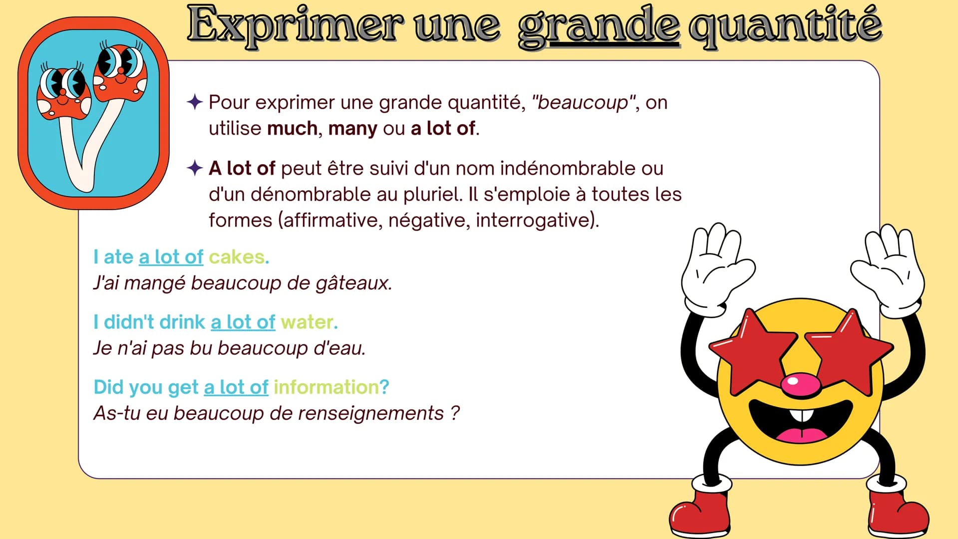 EN ANGLAIS

*   Exprimer une
*   quantité

Much, Many, A lot of

口

(A) little, (A) few # Rappel:

*   Afin de comprendre la suite de cette 
