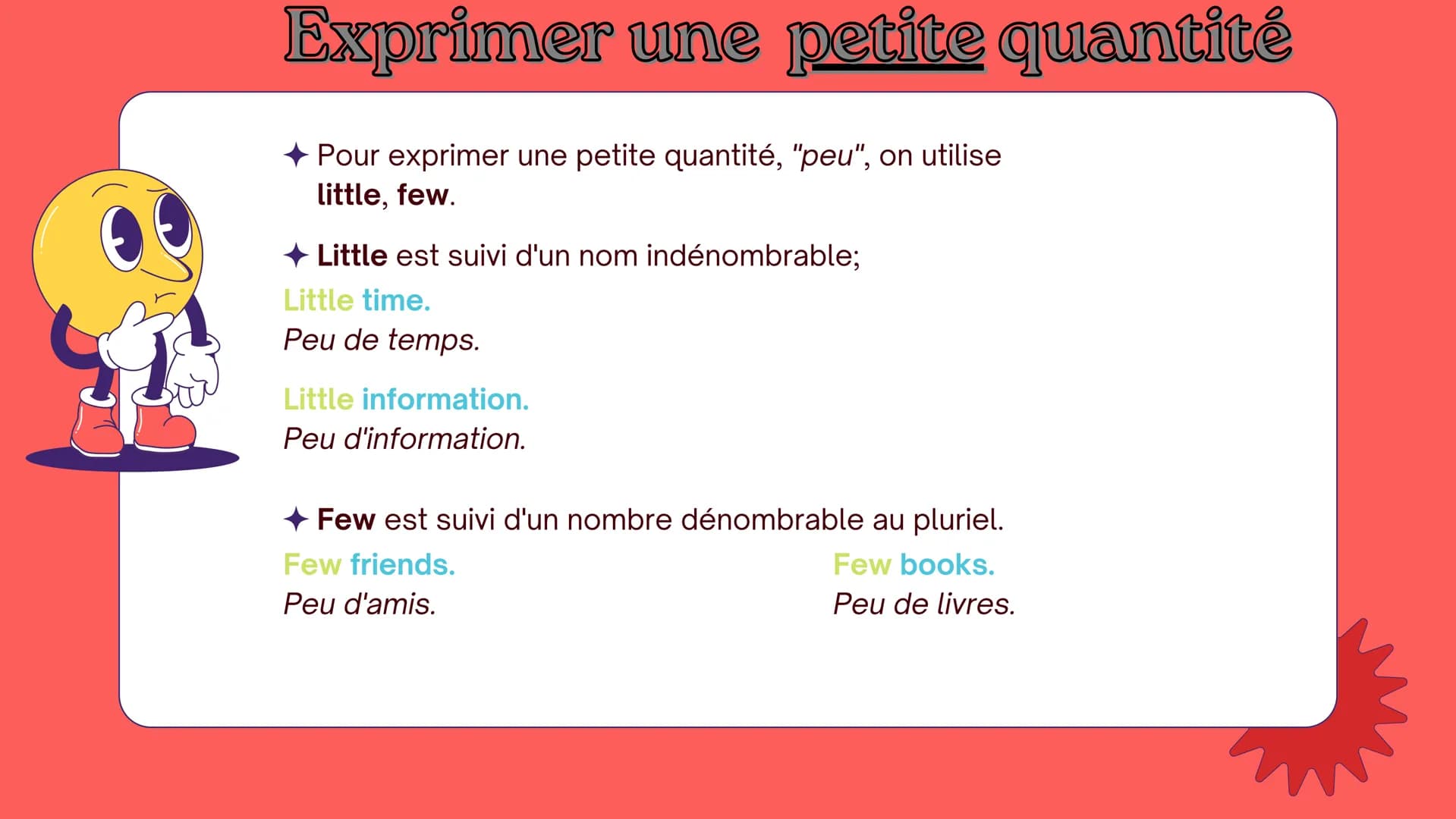 EN ANGLAIS

*   Exprimer une
*   quantité

Much, Many, A lot of

口

(A) little, (A) few # Rappel:

*   Afin de comprendre la suite de cette 