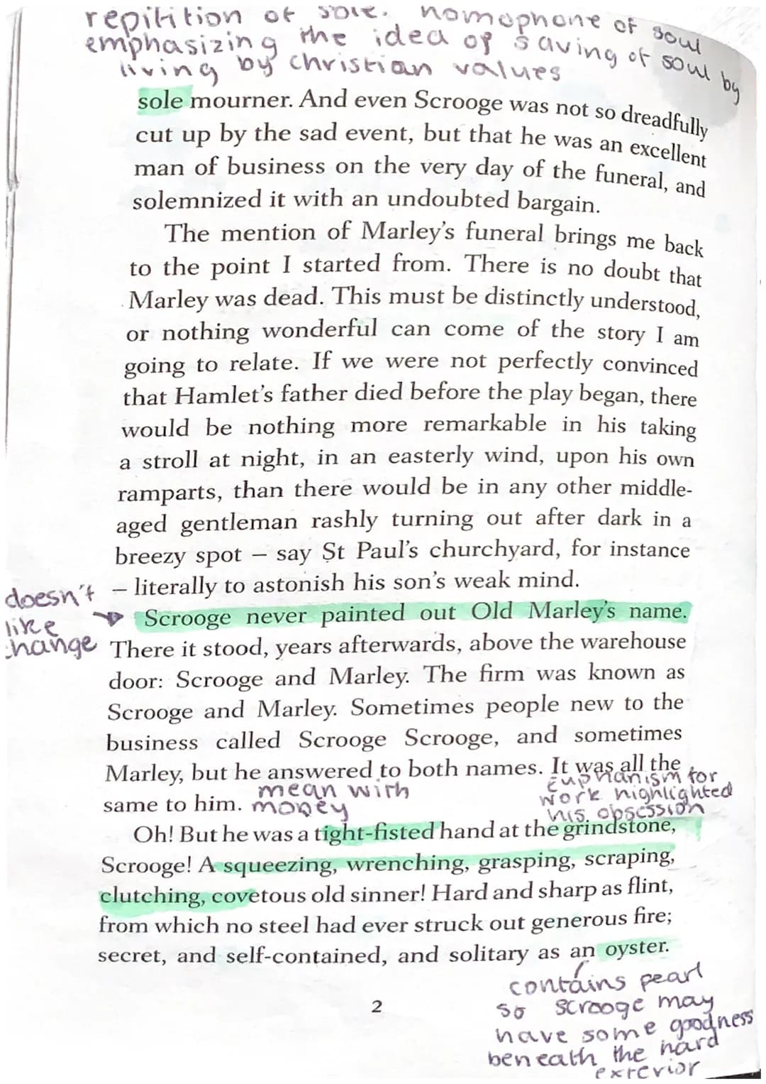 STAVE ONE

Marley's Ghost
foreshadowing
Marley's refurn
Marley was dead, to begin with. There is no doubt
whatever about that. The register 