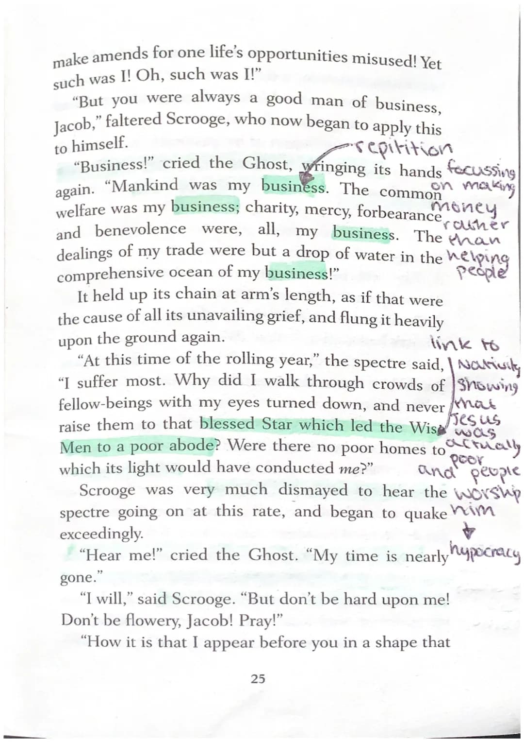 STAVE ONE

Marley's Ghost
foreshadowing
Marley's refurn
Marley was dead, to begin with. There is no doubt
whatever about that. The register 