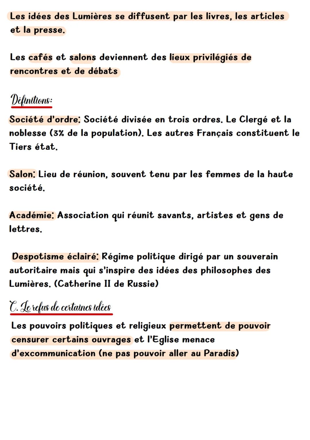 # Chapitre 2
L'Europe des Lumieres

# 1. Définitions
Les Lumières: Courant de pensée du XVIIIe siècle qui regroupent des savants et
des phil