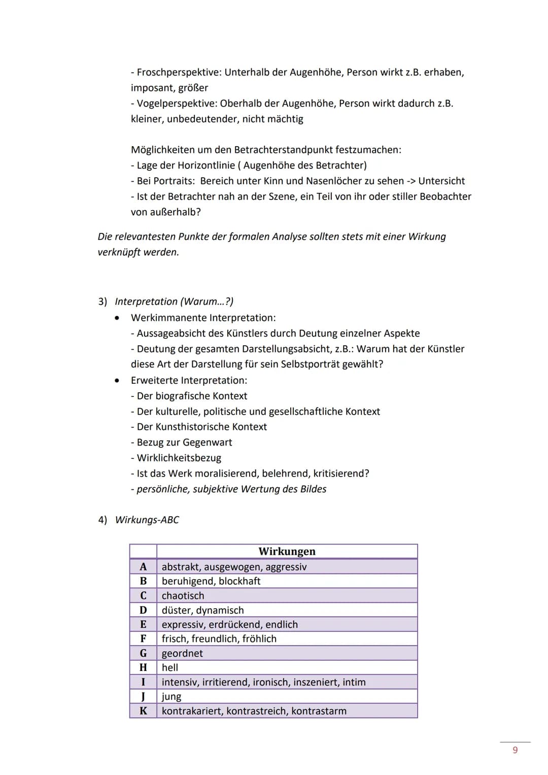 Kunst-LK

Inhaltsverzeichnis
Schwerpunktthemen

Q1 Entwicklung der Malerei

1. Leitfaden Bildanalyse
2. Leitfaden Grafik
3. Überblick über d