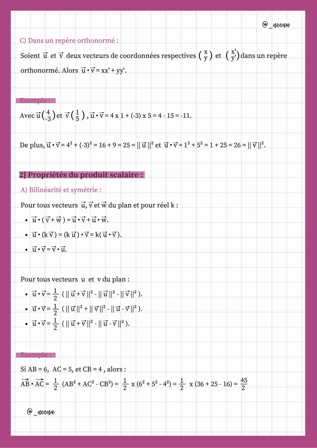 # Produit Scalaire

@_noona

- spé maths rère-

1] Les différentes expressions du produit scalaire :

A) Formule trigonométrique:

L'angle f
