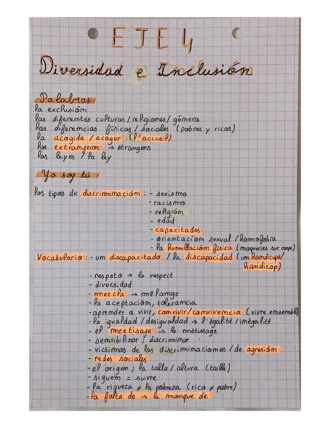 - •EJEY
- C

# Diversidad e Inclusión

Palabras
- la exclusióm
- Pas diferentes culturas / religiomes / gémera
- Pas diferencias físicas / s