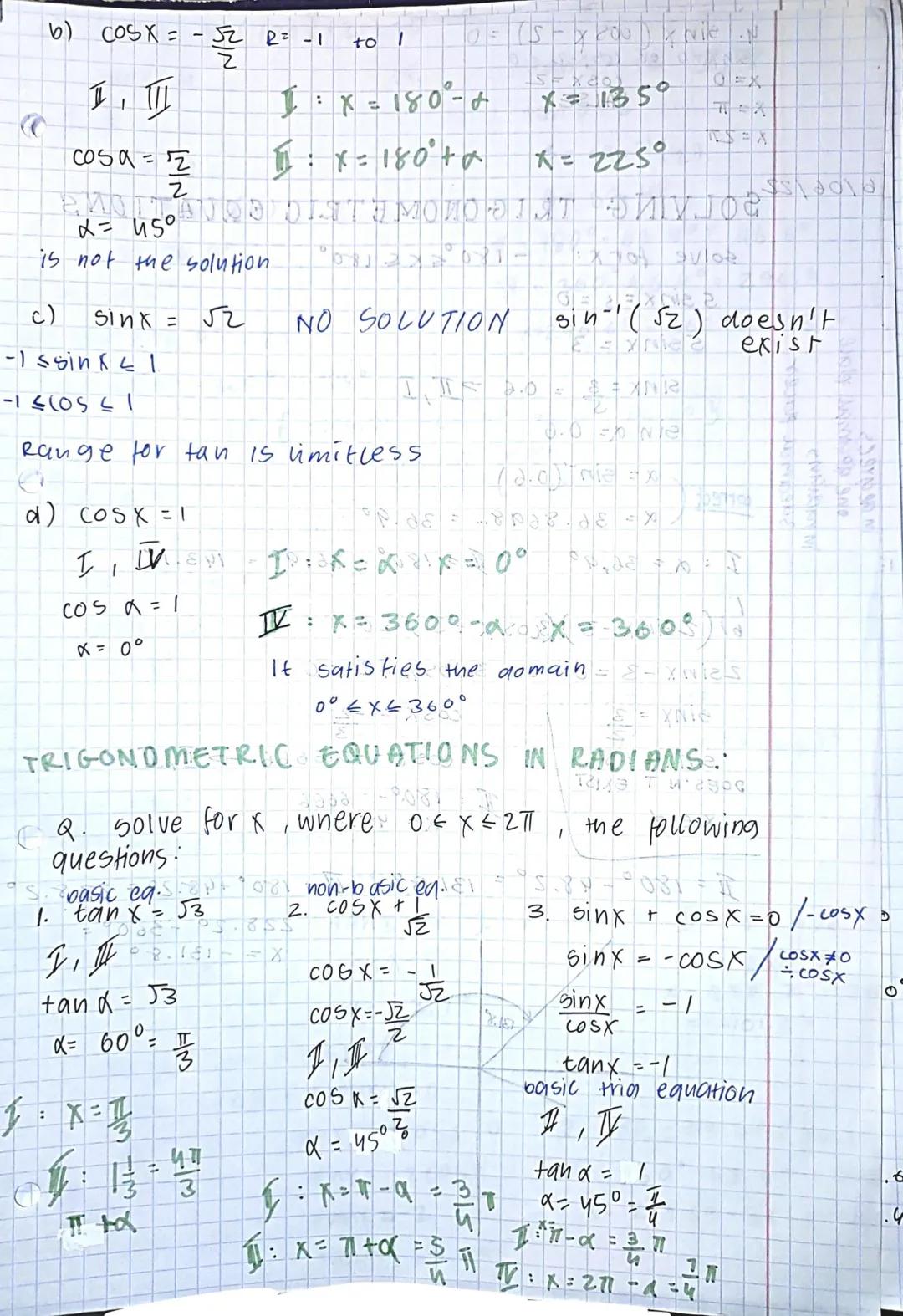 
<p>Trigonometric equations involve finding the value of an angle within a specific range that satisfies a given trigonometric function. The