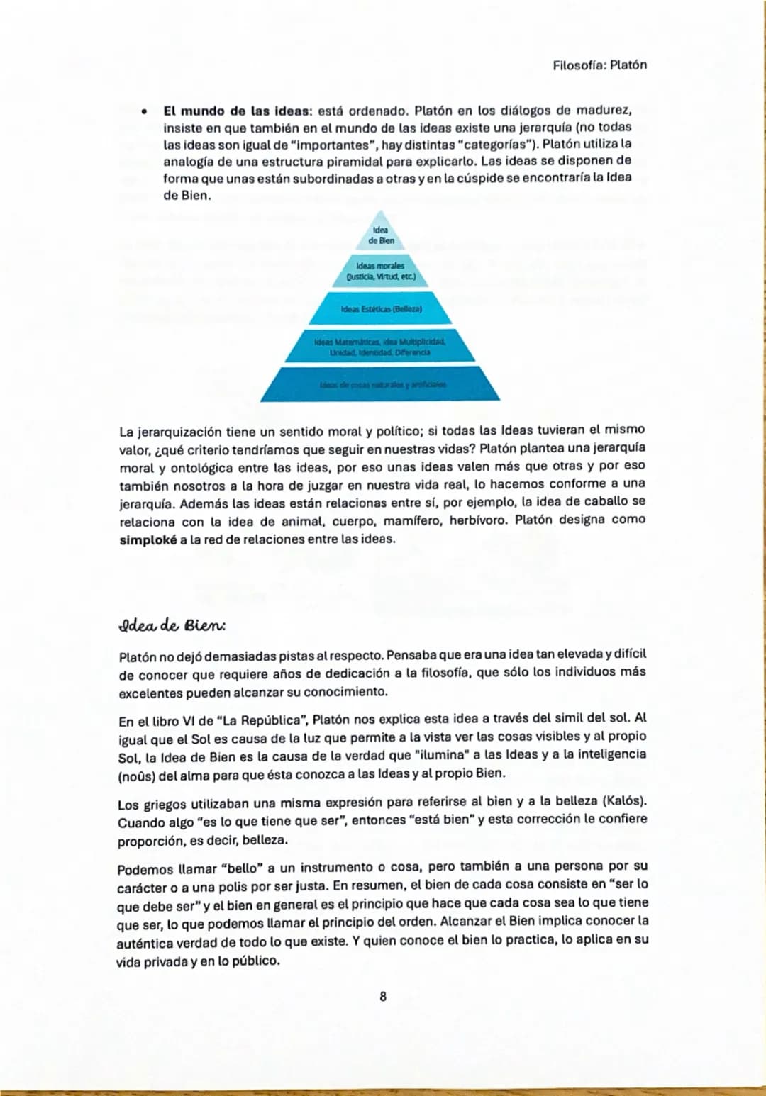 Filosofía: Platón

# Platón

## Contexto histórico y filosófico

Las guerras médicas, iniciadas en 499 a.C., unieron a los griegos contra lo