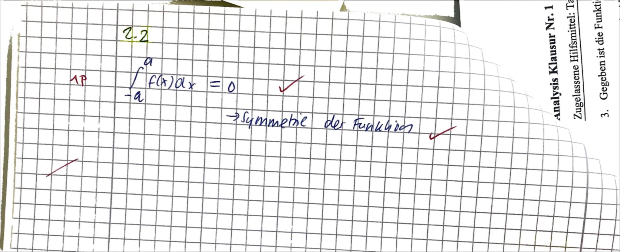 Analysis Klausur Nr. 1

Name

Mathematik GK

Datum:

16.11 24
Erreichte Rohpunkte:
47/50
Notenpunkte: 14P
G

15 14 13 12 11 10 9 8 7 6 5 4 3