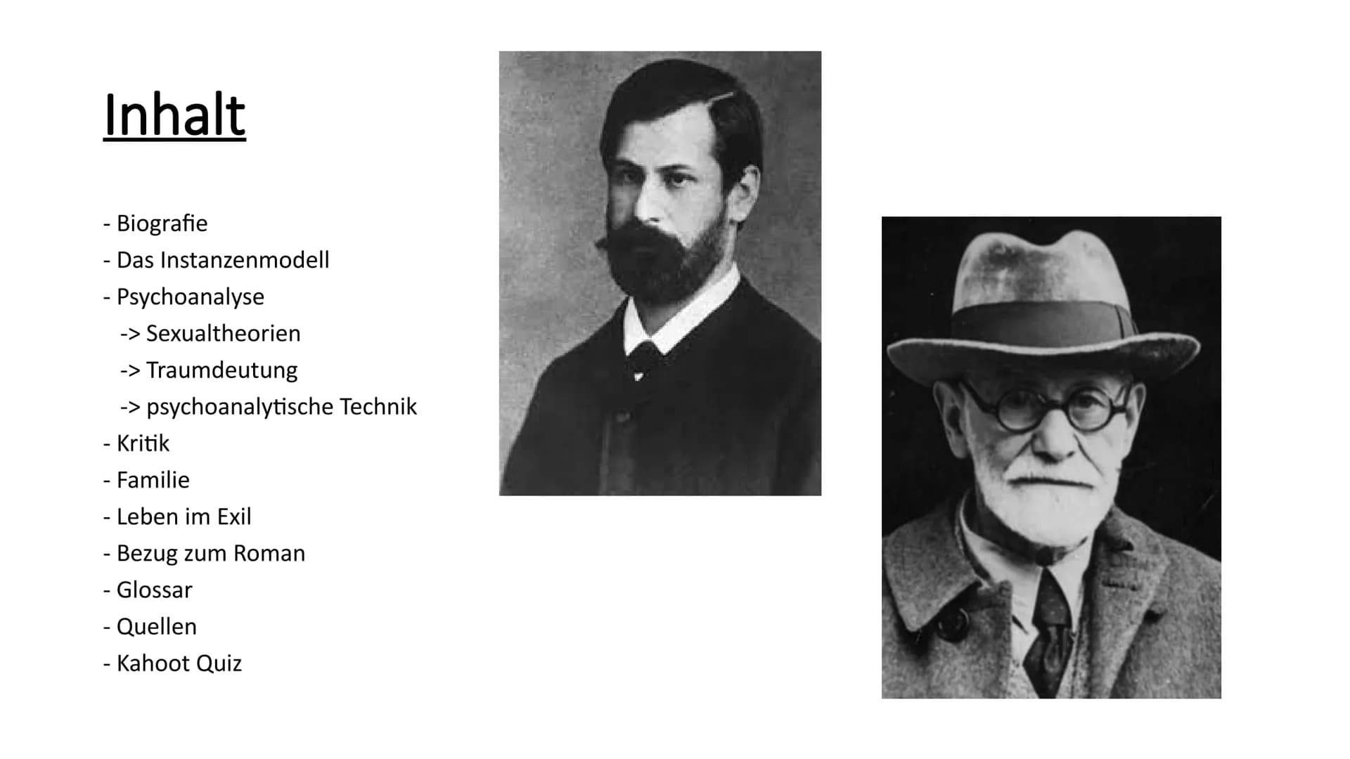 # Sigmund Freud und die
# Psychoanalyse

Eine Präsentation von Vina Nguyen und Rineel Ishak # Inhalt

- Biografie
- Das Instanzenmodell
- Ps