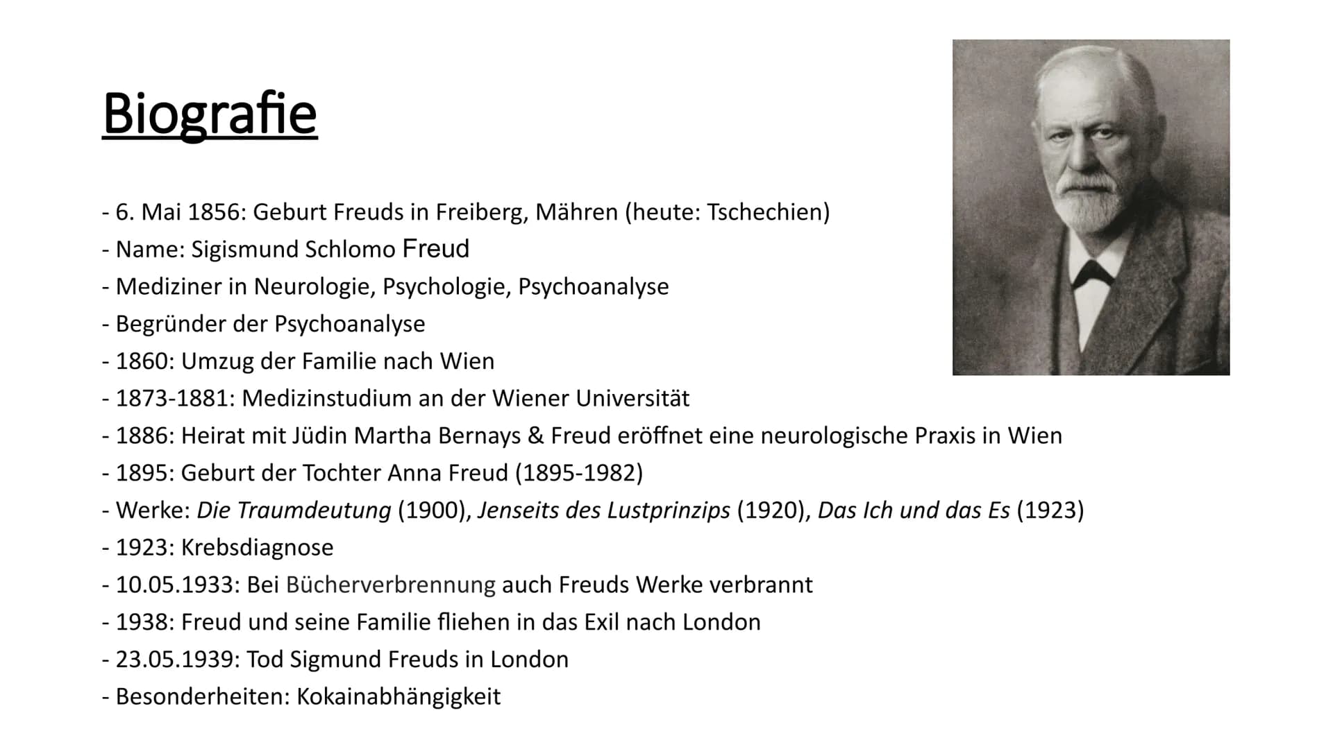 # Sigmund Freud und die
# Psychoanalyse

Eine Präsentation von Vina Nguyen und Rineel Ishak # Inhalt

- Biografie
- Das Instanzenmodell
- Ps