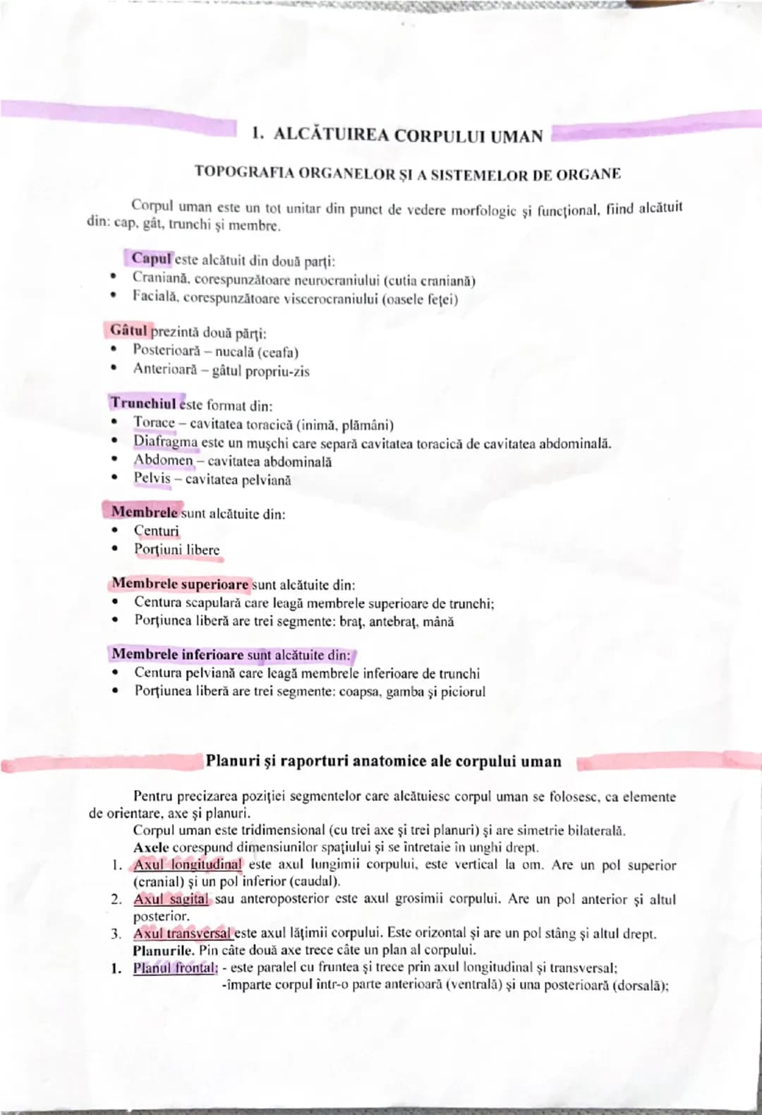 # 1. ALCĂTUIREA CORPULUI UMAN

TOPOGRAFIA ORGANELOR ȘI A SISTEMELOR DE ORGANE

Corpul uman este un tot unitar din punct de vedere morfologic