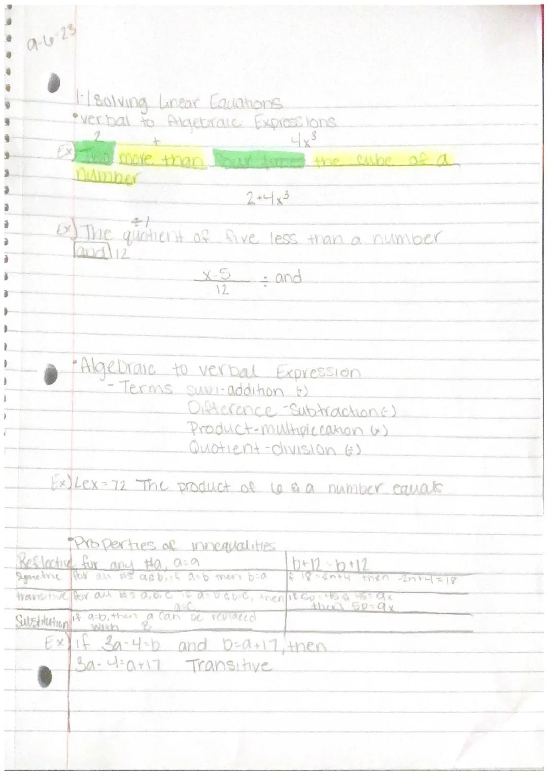# 2-1 functions & Continuity
*   one-to-one
Domain x
Bange (y)
1
4
2
5
3
6
*   Nox's or y's repeat
*   Onto
Domain
Range
1
5
2
6
3
7
4
*   X