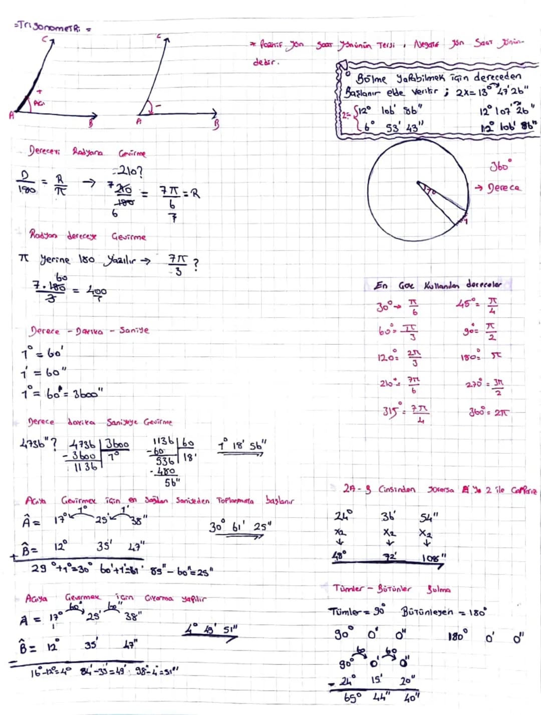 Trigonometri =

IL
AG
A

Derecer: Radyana Gevirme
$\frac{D}{180} = \frac{R}{\pi} \rightarrow \frac{?}{180} = \frac{7\pi}{6} = R$

* loanif y
