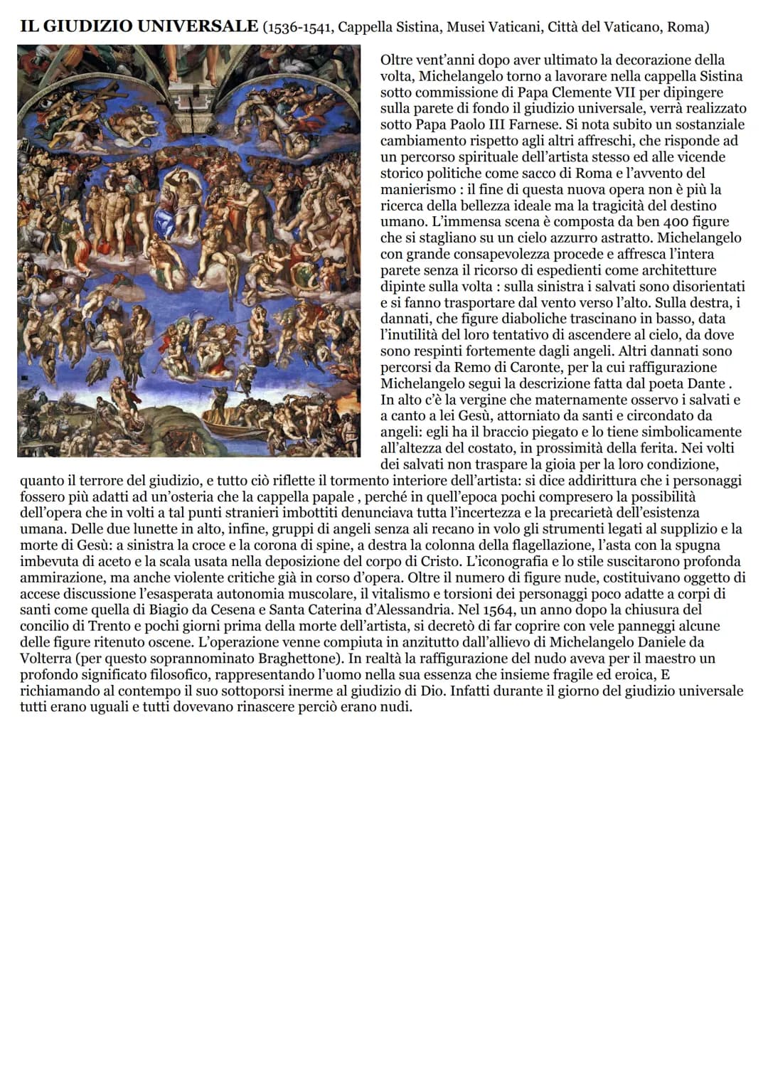 # MICHELANGELO BUONARROTI

Nacque a Caprese, nei pressi di Arezzo, nel 1475, fu Uno scultore, pittore, architetto e poeta, veniva da una fam