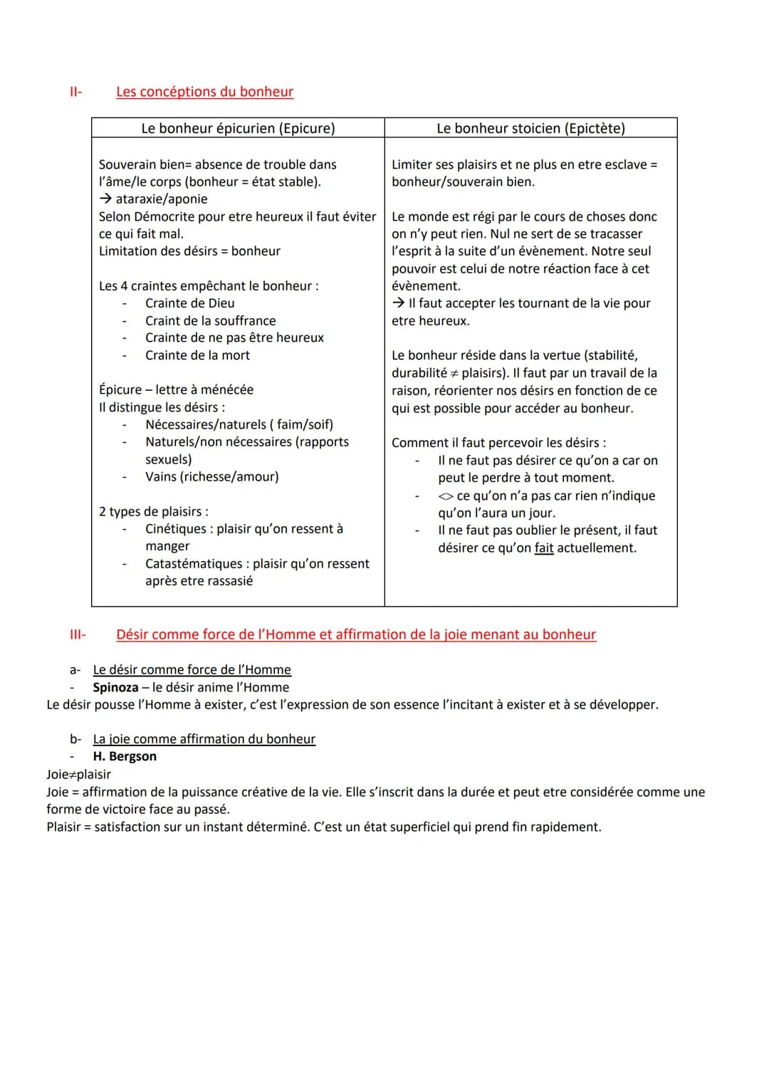 # Le Bonheur

1-
Le bonheur comme tentative de satisfaire tous les désirs

a- La difficulté à définir le bonheur
Bonheur = état durable de b