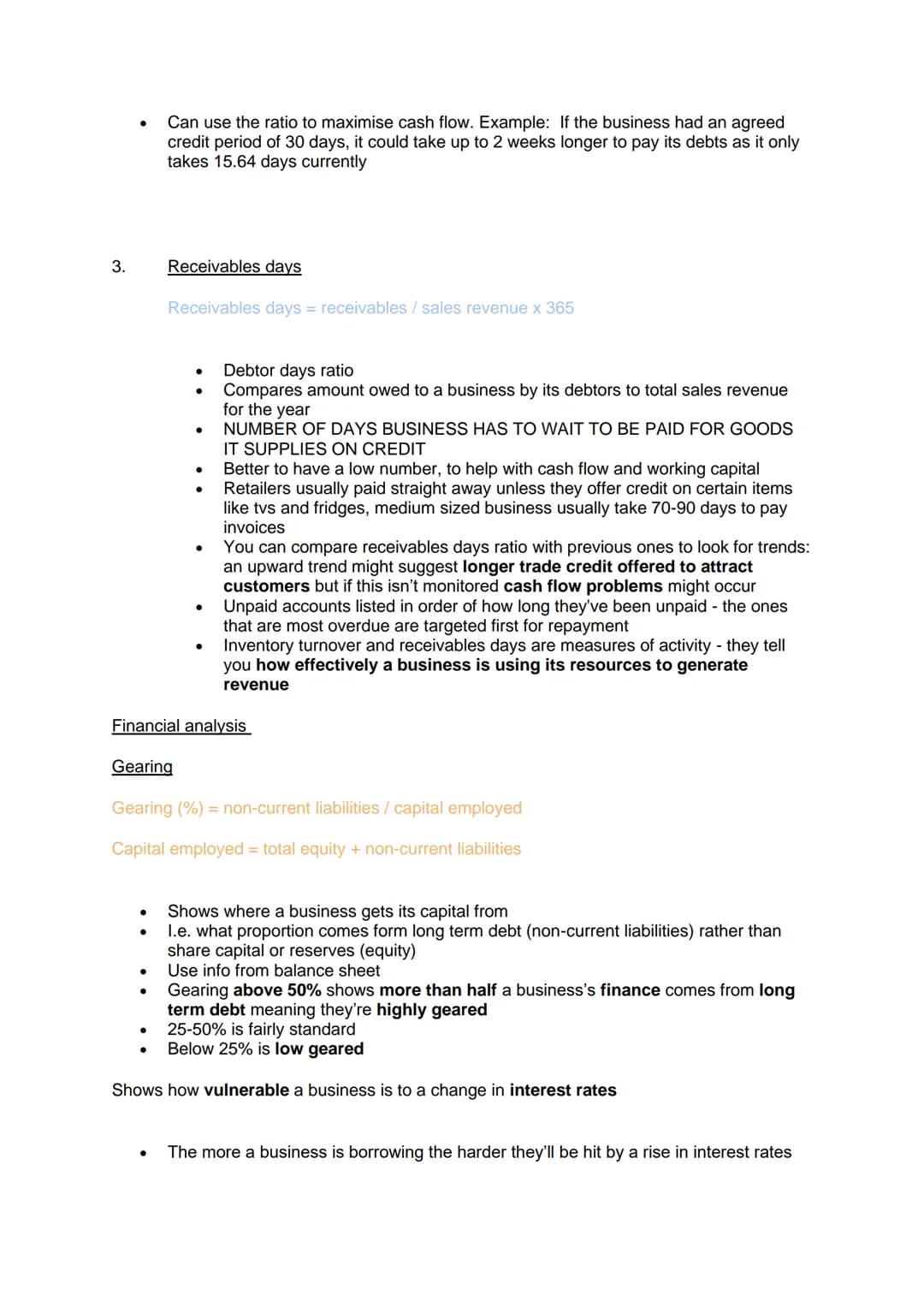Business section 8 (unit 7) - Internal analysis

Balance Sheets

- Lists of assets and liabilities
- Finances at a fixed point
- Assets: thi